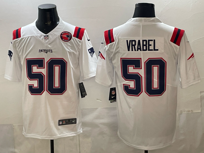 Men 2026 New England Patriots #50 Vrabel white Nike Limited NFL Jersey 003->new england patriots->NFL Jersey